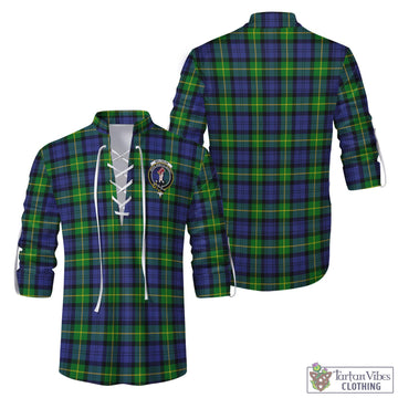 Meldrum Tartan Men's Scottish Traditional Jacobite Ghillie Kilt Shirt with Family Crest Men - Tartan Vibes Clothing