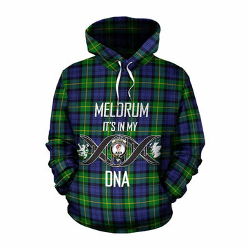 Meldrum Tartan Cotton Hoodie with Family Crest DNA In Me Style Pullover Hoodie XS - Tartan Vibes Clothing