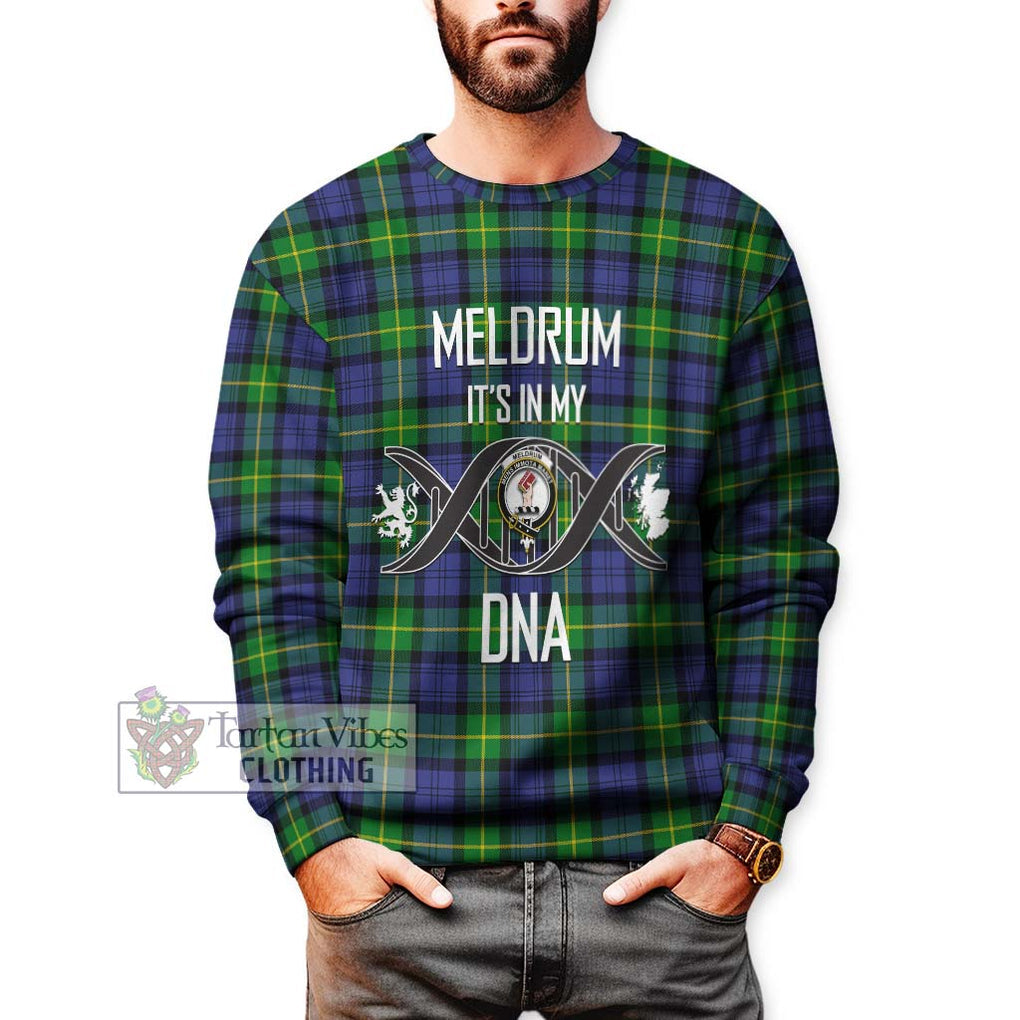 Meldrum Tartan Sweatshirt with Family Crest DNA In Me Style Unisex - Tartan Vibes Clothing