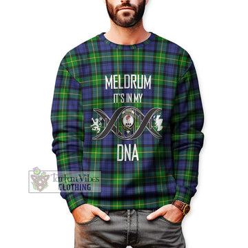 Meldrum Tartan Sweatshirt with Family Crest DNA In Me Style Unisex - Tartan Vibes Clothing