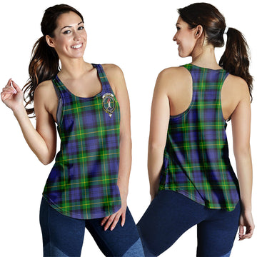 Meldrum Tartan Women Racerback Tanks with Family Crest 4XL - Tartan Vibes Clothing