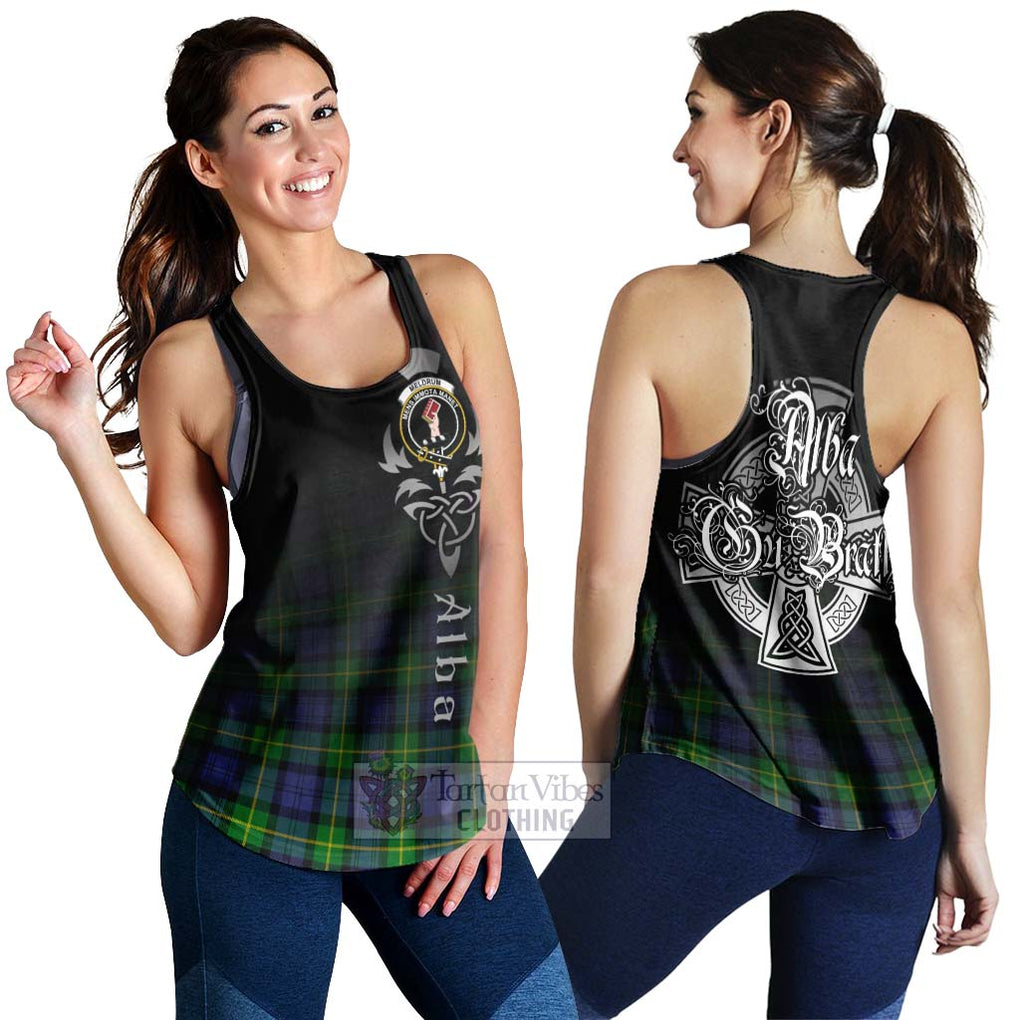 Meldrum Tartan Women's Racerback Tanks Featuring Alba Gu Brath Family Crest Celtic Inspired 4XL - Tartan Vibes Clothing
