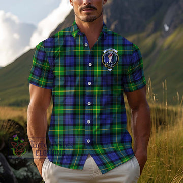 Meldrum Tartan Cotton Hawaiian Shirt with Family Crest Kid - Tartan Vibes Clothing
