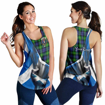 Meldrum Tartan Women's Racerback Tanks with Family Crest Scotland Patriotic Style 4XL - Tartan Vibes Clothing