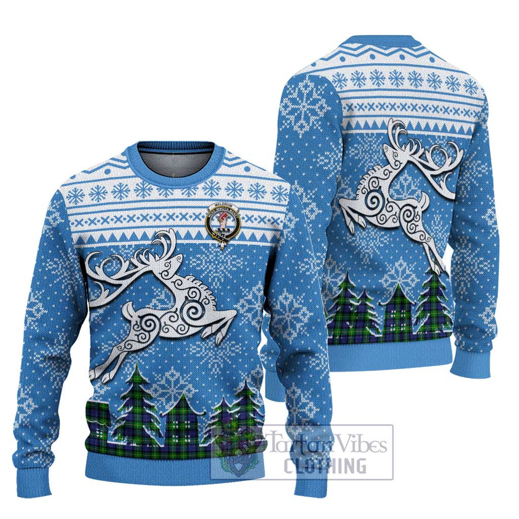 Meldrum Clan Christmas Ugly Sweater Celtic Reindeer Style Unisex - Tartan Vibes Clothing