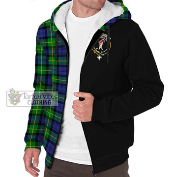 Meldrum Tartan Sherpa Hoodie with Family Crest and Half Of Me Style Unisex S - Tartan Vibes Clothing