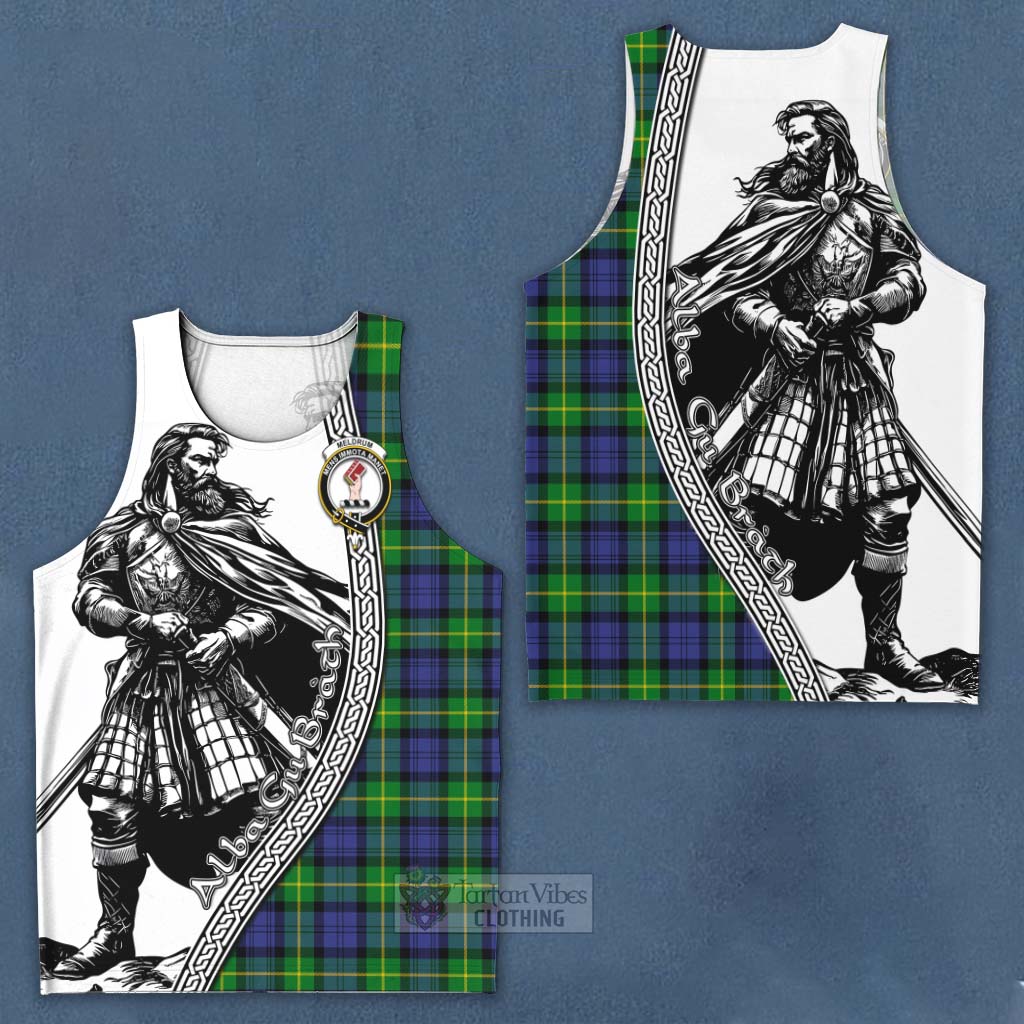 Meldrum Tartan Clan Crest Men's Tank Top with Highlander Warrior Celtic Style Men - Tartan Vibes Clothing