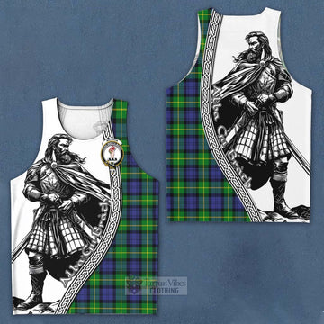 Meldrum Tartan Clan Crest Men's Tank Top with Highlander Warrior Celtic Style Men - Tartan Vibes Clothing