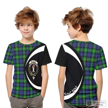 Meldrum Tartan Kid T-Shirt with Family Crest Circle Style Youth XL Size14 - Tartan Vibes Clothing