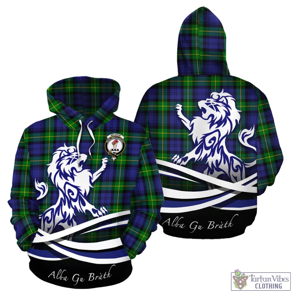 Meldrum Tartan Hoodie with Alba Gu Brath Regal Lion Emblem - Tartan Vibes Clothing