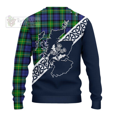 Meldrum Tartan Ugly Sweater Featuring Thistle and Scotland Map - Tartan Vibes Clothing