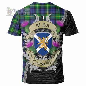 Meldrum Tartan Family Crest T-Shirt Lion Rampant Royal Thistle Shield Celtic Inspired - Tartan Vibes Clothing