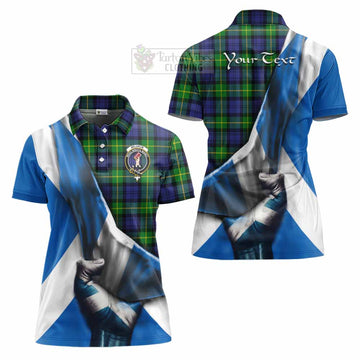Meldrum Tartan Women's Polo Shirt with Family Crest Scotland Patriotic Style - Tartan Vibes Clothing