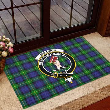 Meldrum Tartan Rubber Doormat with Family Crest - Tartan Vibes Clothing