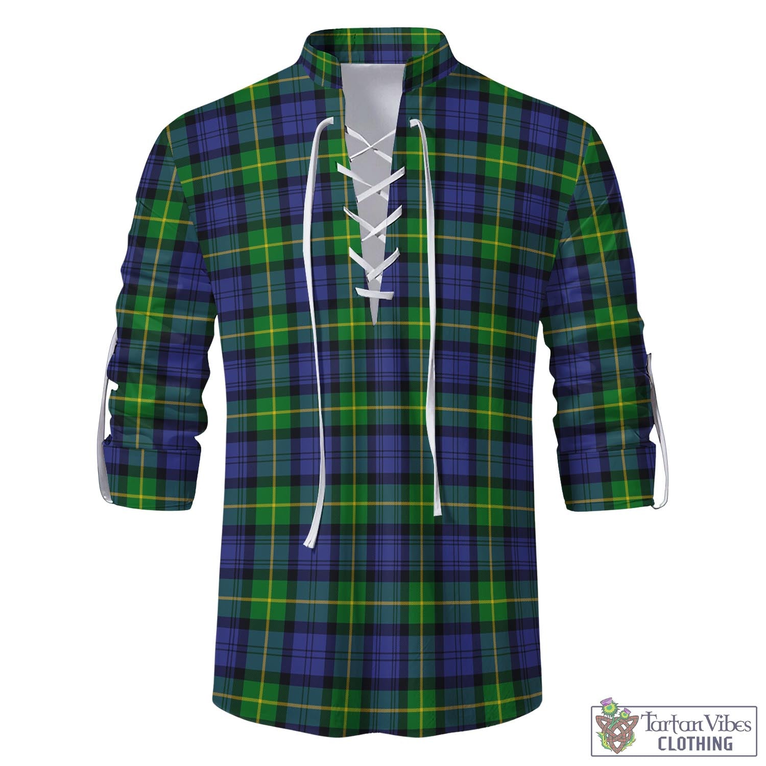Meldrum Tartan Men's Scottish Traditional Jacobite Ghillie Kilt Shirt - Tartan Vibes Clothing