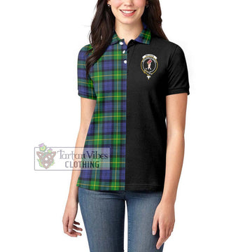 Meldrum Tartan Women's Polo Shirt with Family Crest and Half Of Me Style - Tartan Vibes Clothing