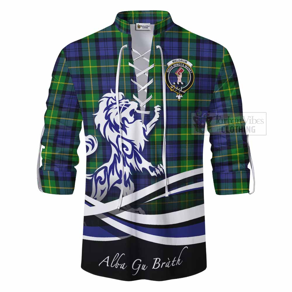 Meldrum Tartan Ghillie Kilt Shirt with Alba Gu Brath Regal Lion Emblem - Tartan Vibes Clothing