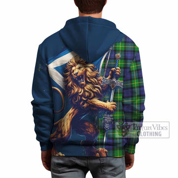 Meldrum Tartan Family Crest Hoodie with Scottish Majestic Lion - Tartan Vibes Clothing