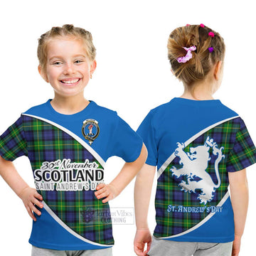 Meldrum Family Crest Tartan Kid T-Shirt Celebrate Saint Andrew's Day in Style - Tartan Vibes Clothing
