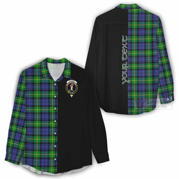 Meldrum Tartan Women's Casual Shirt with Family Crest and Half Of Me Style - Tartan Vibes Clothing