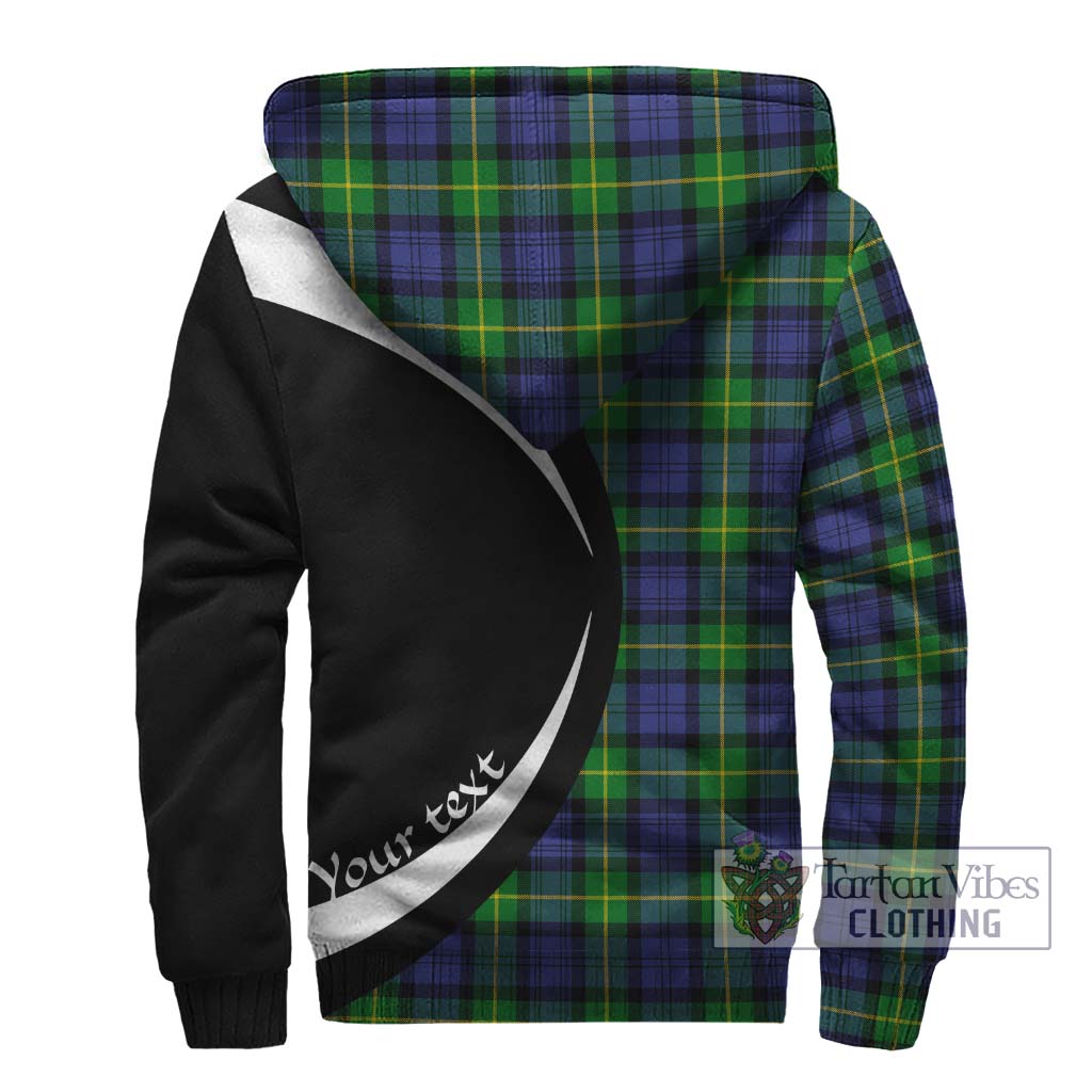 Meldrum Tartan Sherpa Hoodie with Family Crest Circle Style - Tartan Vibes Clothing