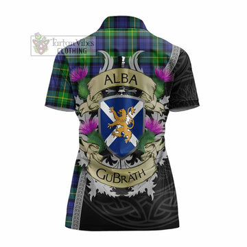 Meldrum Tartan Family Crest Women's Polo Shirt Lion Rampant Royal Thistle Shield Celtic Inspired - Tartan Vibes Clothing