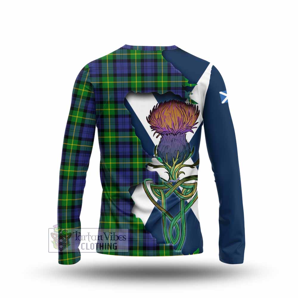 Meldrum Tartan Family Crest Long Sleeve T-Shirt Scottish Thistle Celtic Inspired - Tartan Vibes Clothing