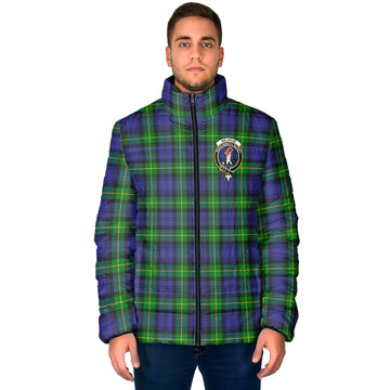 Meldrum Tartan Padded Jacket with Family Crest - Tartan Vibes Clothing