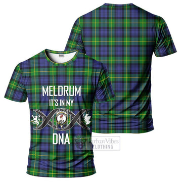 Meldrum Tartan T-Shirt with Family Crest DNA In Me Style - Tartan Vibes Clothing