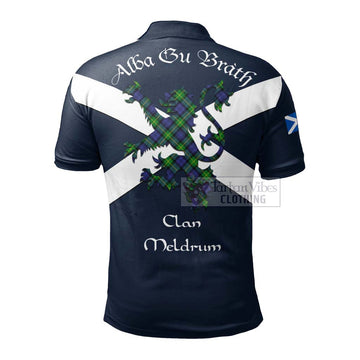 Meldrum Tartan Lion Rampant Polo Shirt Proudly Display Your Heritage with Alba Gu Brath and Clan Name - Tartan Vibes Clothing