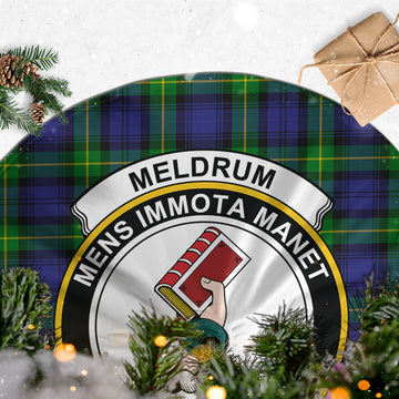 Meldrum Tartan Christmas Tree Skirt with Family Crest - Tartan Vibes Clothing