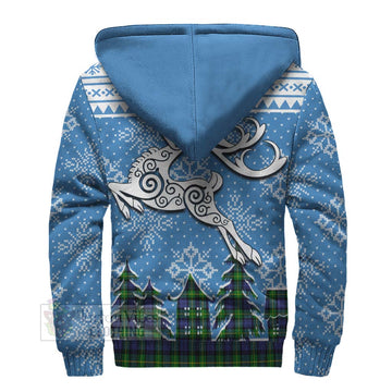 Meldrum Clan Christmas Sherpa Hoodie Celtic Reindeer Style - Tartan Vibes Clothing