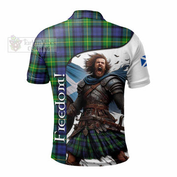 Meldrum Crest Tartan Polo Shirt Inspired by the Freedom of Scottish Warrior - Tartan Vibes Clothing