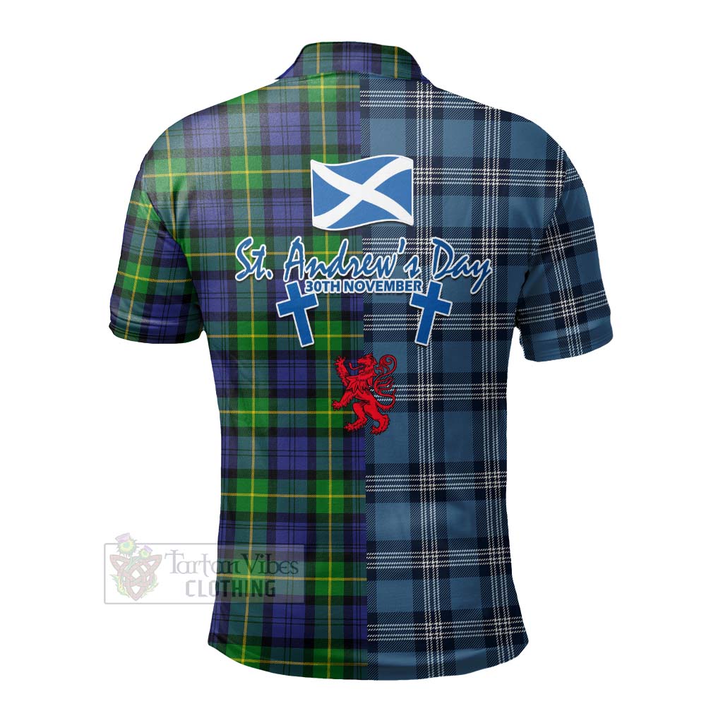Meldrum Tartan Polo Shirt Happy St. Andrew's Day Half Tartan Style - Tartan Vibes Clothing