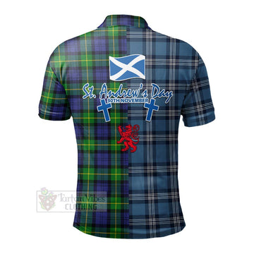 Meldrum Tartan Polo Shirt Happy St. Andrew's Day Half Tartan Style - Tartan Vibes Clothing