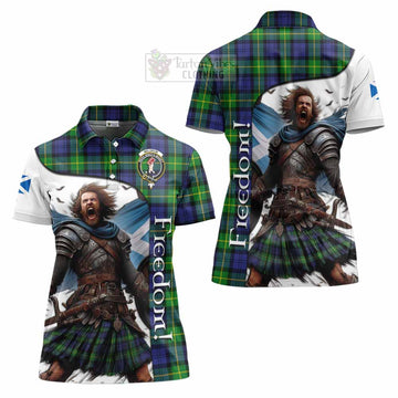 Meldrum Crest Tartan Women's Polo Shirt Inspired by the Freedom of Scottish Warrior - Tartan Vibes Clothing