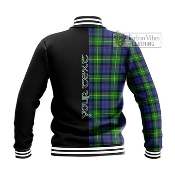 Meldrum Tartan Baseball Jacket with Family Crest and Half Of Me Style - Tartan Vibes Clothing