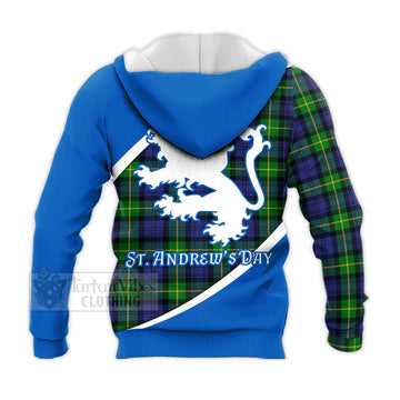 Meldrum Family Crest Tartan Knitted Hoodie Celebrate Saint Andrew's Day in Style - Tartan Vibes Clothing