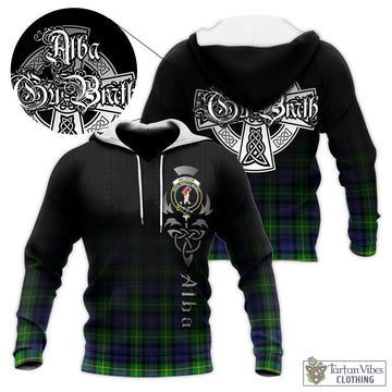 Meldrum Tartan Knitted Hoodie Featuring Alba Gu Brath Family Crest Celtic Inspired - Tartan Vibes Clothing