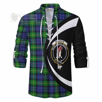 Meldrum Tartan Ghillie Kilt Shirt with Family Crest Circle Style - Tartan Vibes Clothing