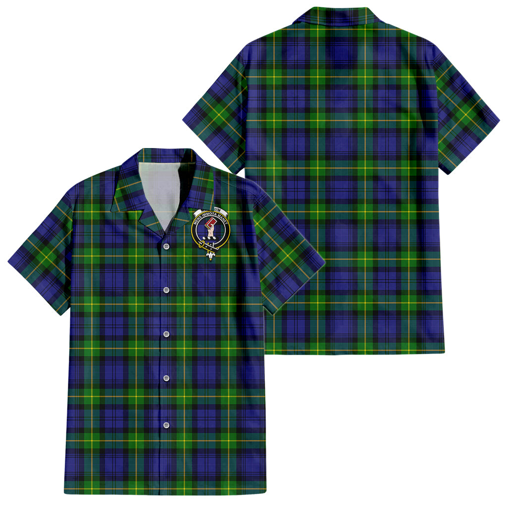 Meldrum Tartan Hawaiian Shirt with Family Crest - Tartan Vibes Clothing