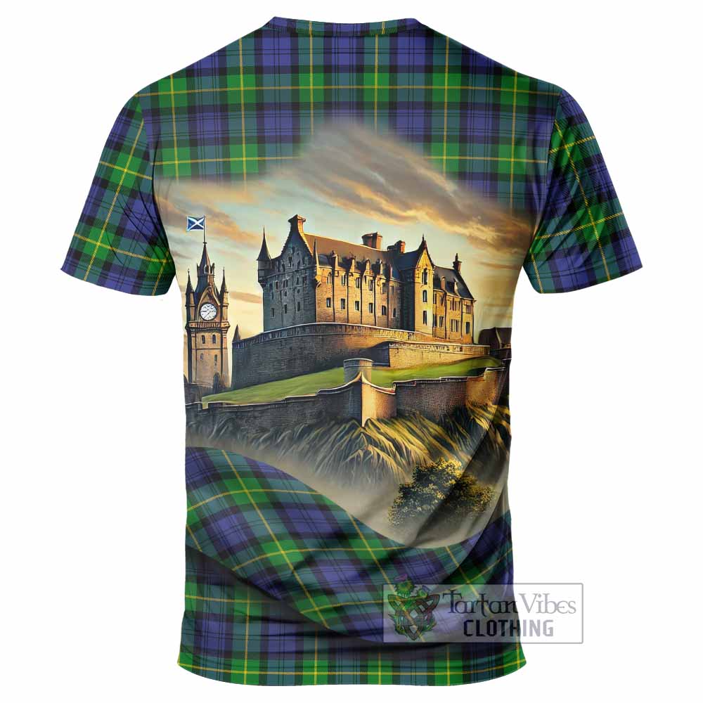 Meldrum Tartan Family Crest T-Shirt with Scottish Ancient Castle Style - Tartan Vibes Clothing