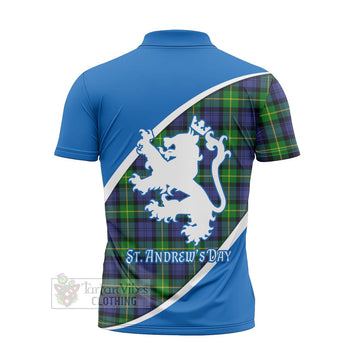 Meldrum Family Crest Tartan Zipper Polo Shirt Celebrate Saint Andrew's Day in Style - Tartan Vibes Clothing