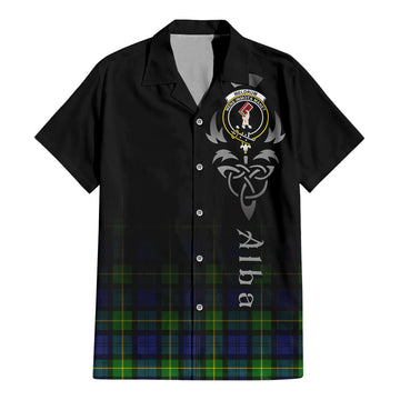 Meldrum Tartan Hawaiian Shirt Shirt Featuring Alba Gu Brath Family Crest Celtic Inspired - Tartan Vibes Clothing