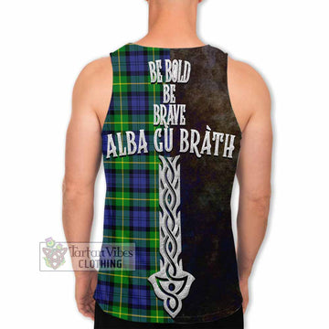 Meldrum Tartan Family Crest Men's Tank Top Alba Gu Brath Be Brave Lion Ancient Style - Tartan Vibes Clothing