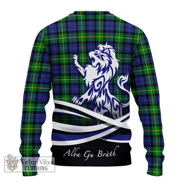 Meldrum Tartan Ugly Sweater with Alba Gu Brath Regal Lion Emblem - Tartan Vibes Clothing