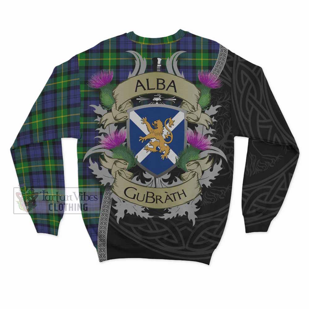 Meldrum Tartan Family Crest Sweatshirt Lion Rampant Royal Thistle Shield Celtic Inspired - Tartan Vibes Clothing