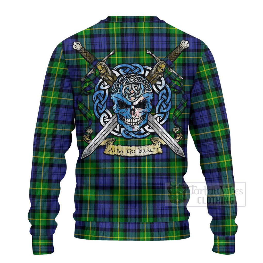 Meldrum Tartan Ugly Sweater with Family Crest Celtic Skull Style - Tartan Vibes Clothing