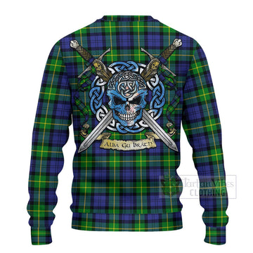 Meldrum Tartan Ugly Sweater with Family Crest Celtic Skull Style - Tartan Vibes Clothing