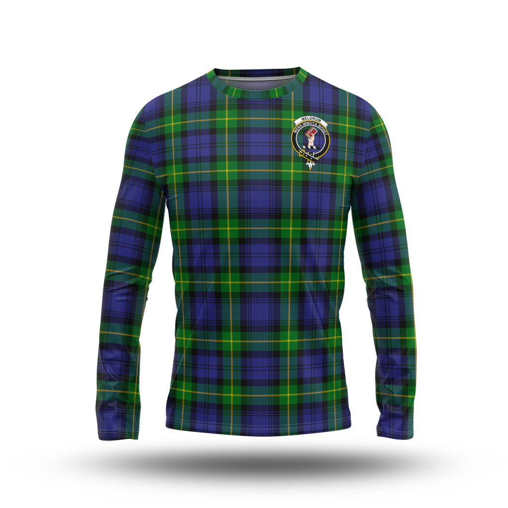 Meldrum Tartan Long Sleeve T-Shirt with Family Crest - Tartan Vibes Clothing